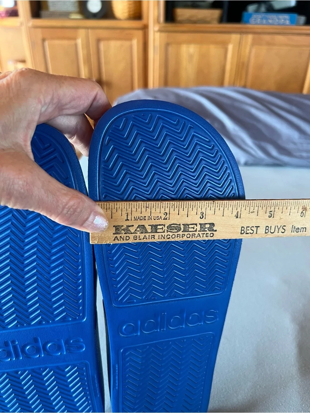 Adidas Blue Cloud Foam Adilette Shower Slides, men 11, women 12. New with tags.